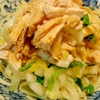 鶏ハムと白菜の冷やし麺